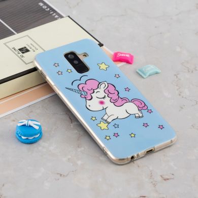 Силиконовый (TPU) Deexe LumiCase для Samsung Galaxy A6+ 2018 (A605) - Shy Unicorn