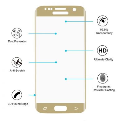 Защитное стекло HAT PRINCE Full Covered для Samsung Galaxy S7 (G930) - Gold