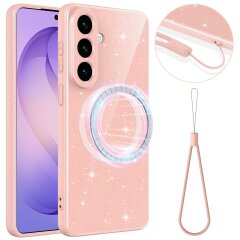 Захисний чохол Deexe Glitter Case with MagSafe для Samsung Galaxy A57 (A576) - Pink