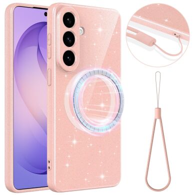 Захисний чохол Deexe Glitter Case with MagSafe для Samsung Galaxy A57 (A576) - Pink