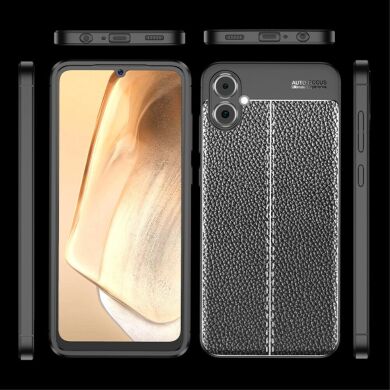 Защитный чехол Deexe Leather Cover для Samsung Galaxy A05 (A055) - Black