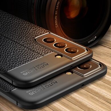 Защитный чехол Deexe Leather Cover для Samsung Galaxy S22 Plus - Black