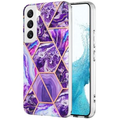 Защитный чехол Deexe Marble Pattern для Samsung Galaxy S23 Plus - Dark Purple