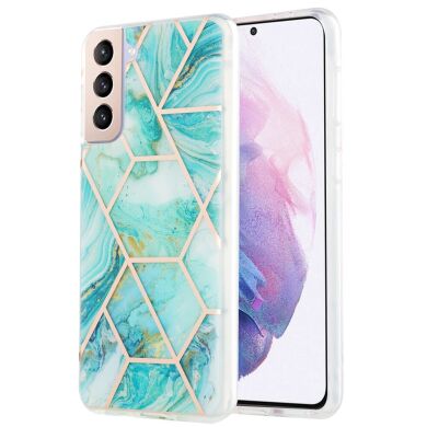 Защитный чехол Deexe Marble Pattern Samsung Galaxy S21 Plus (G996) - Light Turquoise