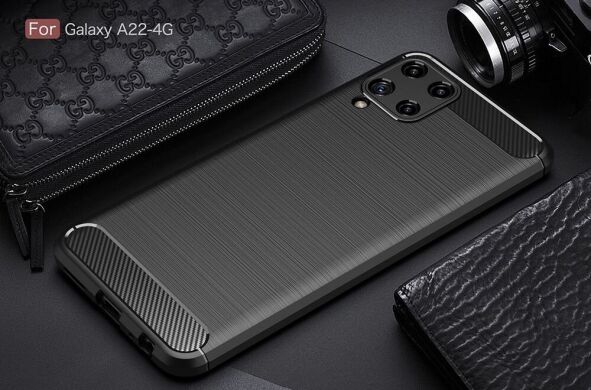 Защитный чехол UniCase Carbon для Samsung Galaxy A22 (A225) / M22 (M225) - Black