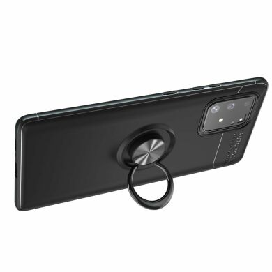 Защитный чехол UniCase Magnetic Ring для Samsung Galaxy S10 Lite (G770) - Black / Silver