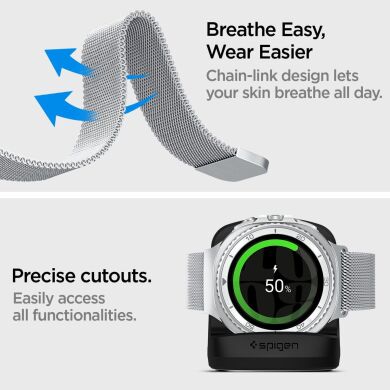 Ремінець Spigen (SGP) Metal Fit для Samsung Galaxy Watch 8 (40/44mm) / 8 Classic (AMP10121) - Silver