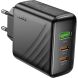 Сетевое зарядное устройство Hoco CS26A PD45W (USB + 2Type-C) - Black. Фото 3 из 9