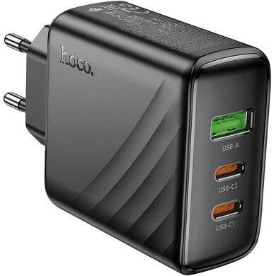 Сетевое зарядное устройство Hoco CS26A PD45W (USB + 2Type-C) - Black