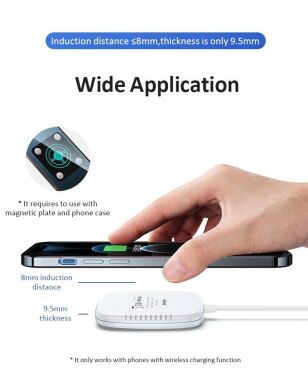 Беспроводное зарядное устройство USAMS US-CD153 Ultra-thin Magnetic - Black