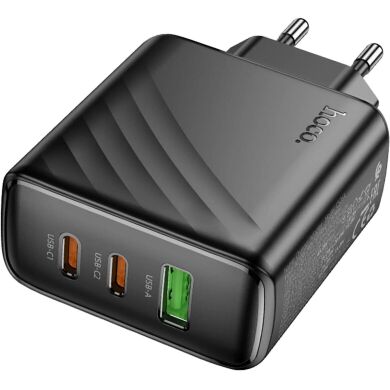 Сетевое зарядное устройство Hoco CS26A PD45W (USB + 2Type-C) - Black