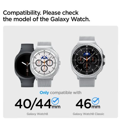 Ремінець Spigen (SGP) Metal Fit для Samsung Galaxy Watch 8 (40/44mm) / 8 Classic (AMP10121) - Silver