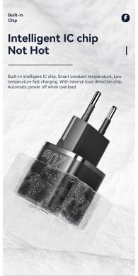Мережевий зарядний пристрій ESSAGER Camber GaN 20W (USB + Type-C) ECTAC-HMB01-P - Black