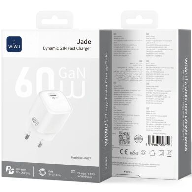 Сетевое зарядное устройство WiWU Wi-G037 Jelly 60W (Type-C) - White
