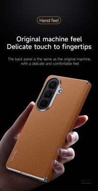 Защитный чехол SULADA Natural Leather Case для Samsung Galaxy Fold 8 Ultra - Brown