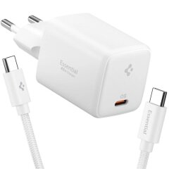 Мережевий зарядний пристрій Spigen EE451EU 45W + кабель Type-C to Type-C - White