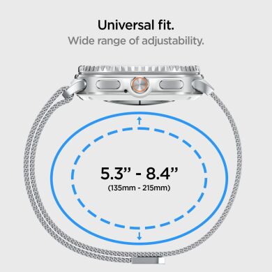 Ремінець Spigen (SGP) Metal Fit для Samsung Galaxy Watch 8 (40/44mm) / 8 Classic (AMP10121) - Silver