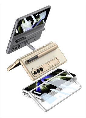 Защитный чехол GKK Leather Holder для Samsung Galaxy Fold 5 - Silver