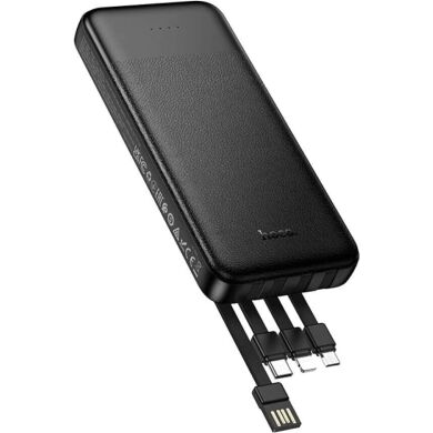 Внешний аккумулятор Hoco J163 10W (10000mAh) + кабель MicroUSB + Type-C + Lightning + USB - Black