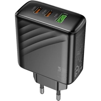 Сетевое зарядное устройство Hoco CS26A PD45W (USB + 2Type-C) - Black