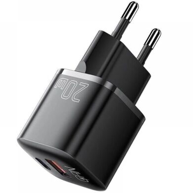 Мережевий зарядний пристрій ESSAGER Camber GaN 20W (USB + Type-C) ECTAC-HMB01-P - Black