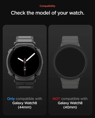 Защитный чехол Spigen (SGP) Rugged Armor Pro (FW) для Samsung Galaxy Watch 8 (44mm) ACS10007 - Matte Black