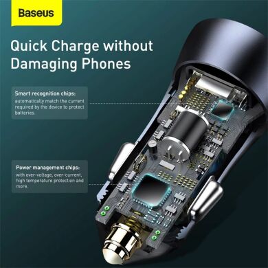 Автомобільний зарядний пристрій Baseus Golden Contactor Pro (2USB, 40W) CCJD-A0G — Dark Gray