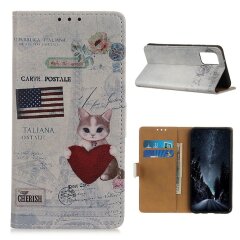 Чохол Deexe Life Style Wallet для Samsung Galaxy M51 (M515) - Cat Holding Heart
