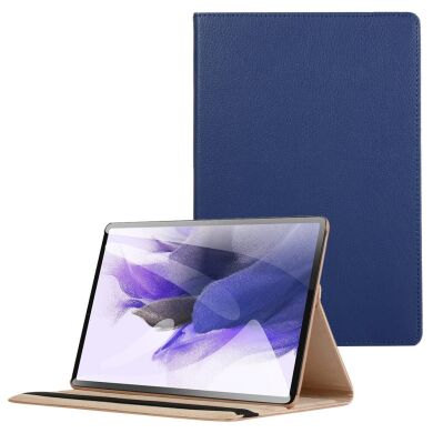 Чехол Deexe Rotation для Samsung Galaxy Tab S7 FE (T730/T736) - Dark Blue