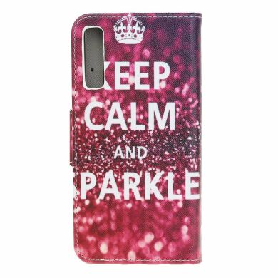 Чохол-книжка Deexe Color Wallet для Samsung Galaxy A70 (A705) - Quote Keep Calm and Sparkle