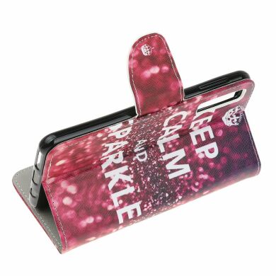 Чохол-книжка Deexe Color Wallet для Samsung Galaxy A70 (A705) - Quote Keep Calm and Sparkle