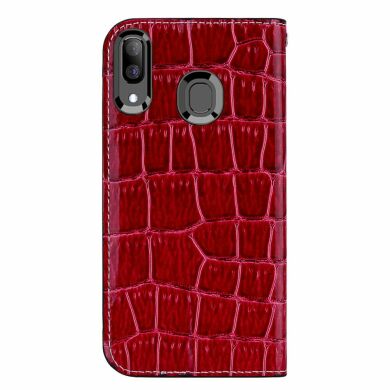 Чехол-книжка Deexe Glittery Crocodile для Samsung Galaxy A30 (A305) / A20 (A205) - Red