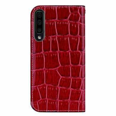 Чехол-книжка Deexe Glittery Crocodile для Samsung Galaxy A70 (A705) - Red