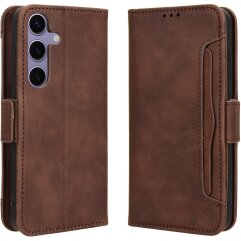 Чехол-книжка с кармашками Deexe Wallet Stand для Samsung Galaxy S26 FE - Brown