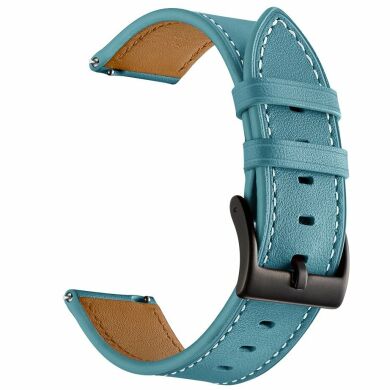 Кожаный ремешок Deexe Classic для часов с шириной крепления 20мм - Blue