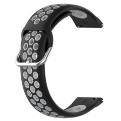 Ремешок Deexe Dual Color для Samsung Galaxy Watch 3 (41mm) - Black / Grey