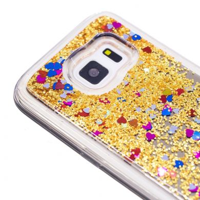 Силиконовая накладка Deexe Fashion Glitter для Samsung Galaxy S7 (G930) - Gold