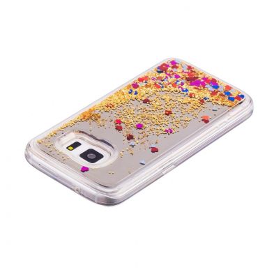 Силиконовая накладка Deexe Fashion Glitter для Samsung Galaxy S7 (G930) - Gold