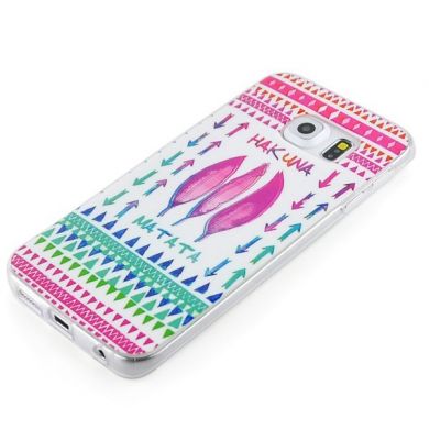 Силиконовая накладка Deexe Life Style для Samsung Galaxy S6 edge (G925) - Hakuna Matata