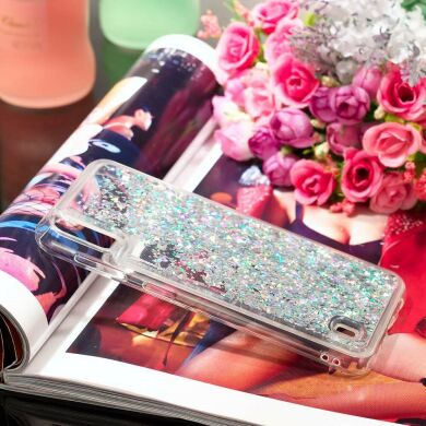 Силіконовий (TPU) чохол Deexe Liquid Glitter для Samsung Galaxy A10 (A105) - Baby Blue