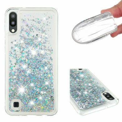 Силіконовий (TPU) чохол Deexe Liquid Glitter для Samsung Galaxy A10 (A105) - Baby Blue