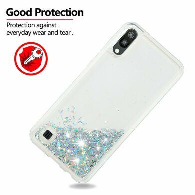 Силіконовий (TPU) чохол Deexe Liquid Glitter для Samsung Galaxy A10 (A105) - Baby Blue