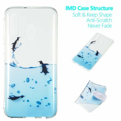 Силіконовий (TPU) чохол Deexe Pretty Glossy для Samsung Galaxy A40 (А405) - Penguin