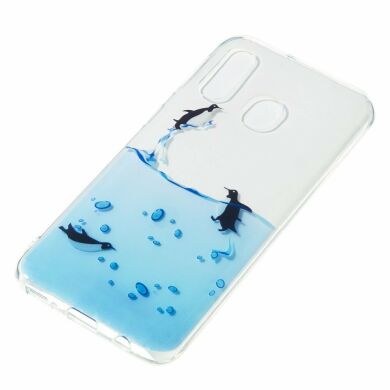 Силіконовий (TPU) чохол Deexe Pretty Glossy для Samsung Galaxy A40 (А405) - Penguin