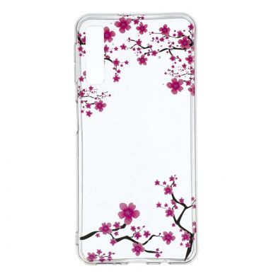 Силиконовый (TPU) чехол Deexe Pretty Glossy для Samsung Galaxy A7 2018 (A750) - Plum Blossom