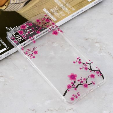 Силиконовый (TPU) чехол Deexe Pretty Glossy для Samsung Galaxy A7 2018 (A750) - Plum Blossom