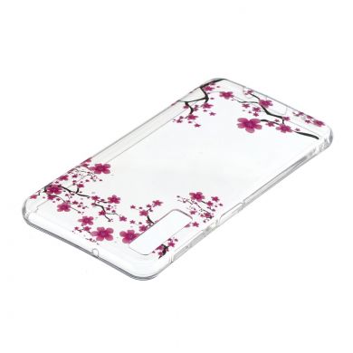 Силиконовый (TPU) чехол Deexe Pretty Glossy для Samsung Galaxy A7 2018 (A750) - Plum Blossom