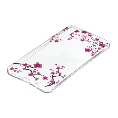 Силиконовый (TPU) чехол Deexe Pretty Glossy для Samsung Galaxy A7 2018 (A750) - Plum Blossom