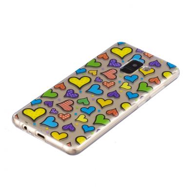 Силиконовый (TPU) чехол Deexe Pretty Glossy для Samsung Galaxy A8+ (A730) - Hearts