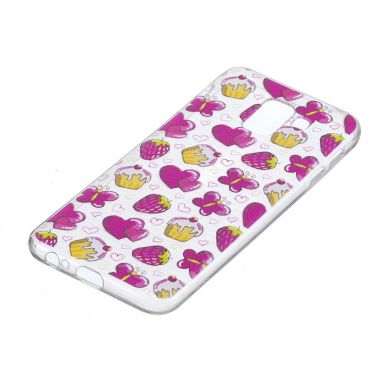 Силіконовий (TPU) чохол Deexe Pretty Glossy для Samsung Galaxy J6 2018 (J600) - Cakes and Strawberries